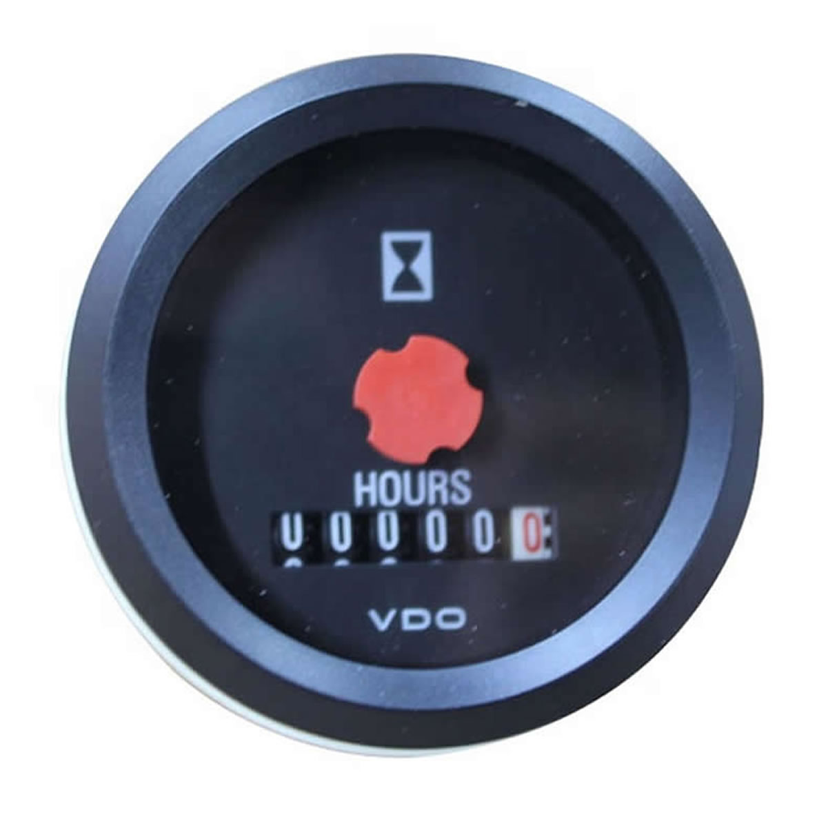 VDO Engine hours counter Gauge 12V - No Minute Hand Black Bezel